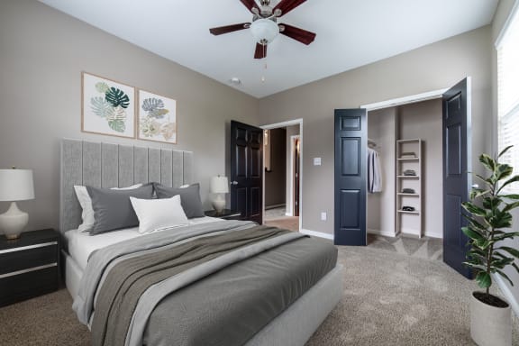 Carpeted bedroom at The Reserve at Williams Glen, IN, 46077