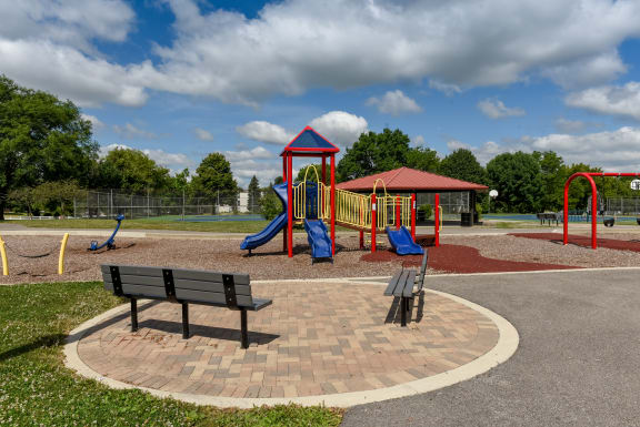 Seating near playground at The Winds at Poplar Creek, 1900 Windsong Drive, IL