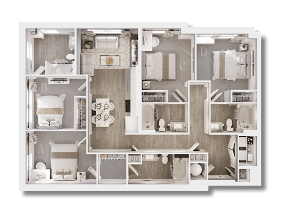 A detailed floor plan of a house layout.