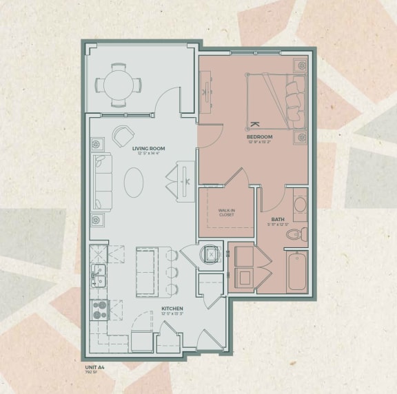A4 Floor Plan at Mosaic at Levis Commons, Ohio, 43551