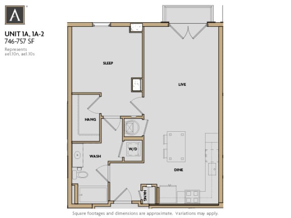 A one bedroom apartment at Aertson Midtown in Nashville, TN 37203