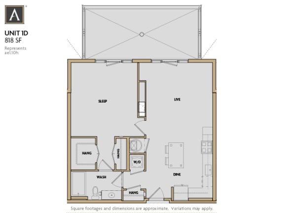 A one bedroom apartment at Aertson Midtown in Nashville, TN 37203