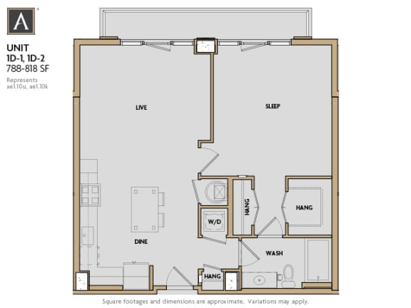 A one bedroom apartment at Aertson Midtown in Nashville, TN 37203