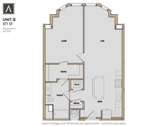 A one bedroom apartment at Aertson Midtown in Nashville, TN 37203