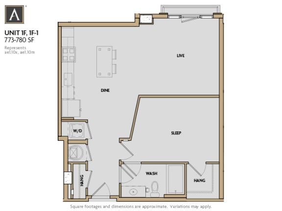 A one bedroom apartment at Aertson Midtown in Nashville, TN 37203
