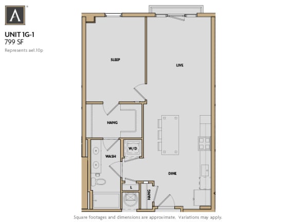 A one bedroom apartment at Aertson Midtown in Nashville, TN 37203