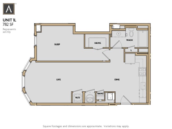 A one bedroom apartment at Aertson Midtown in Nashville, TN 37203