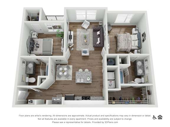 2 bed 2 bath B at Echo Park at Perry Crossing Apartments, Plainfield, Indiana