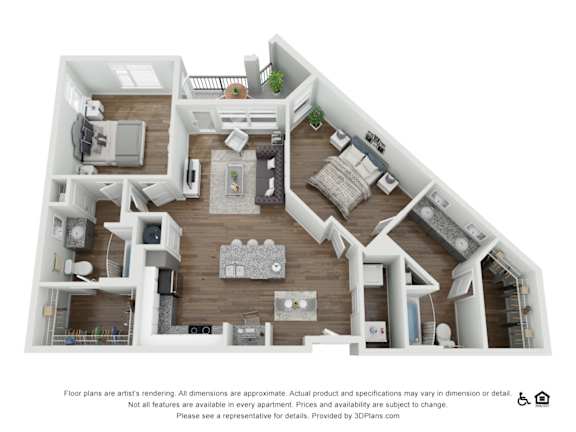 2 bed 2 bath C at Echo Park at Perry Crossing Apartments, Plainfield
