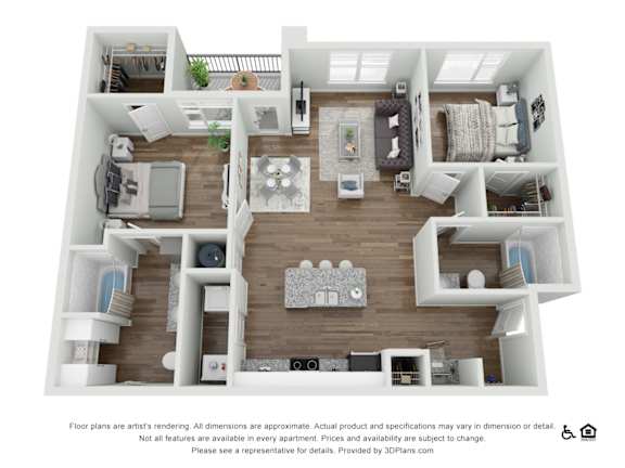 2 bed 2 bath F at Echo Park at Perry Crossing Apartments, Plainfield, IN, 46168