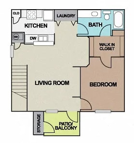 Floor Plan  One bedroom floor plan in apartment