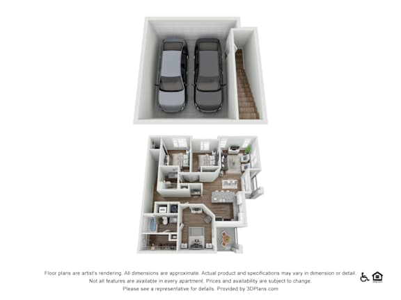 3 bed 2 bath A at Echo Park at Perry Crossing Apartments, Plainfield, Indiana
