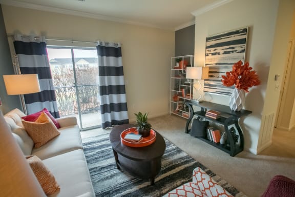 Living Room Interior at Center Point Apartments, Indianapolis, IN, 46214