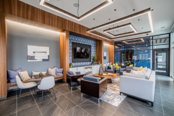 Luxurious Clubhouse With Television at The Century at Purdue Research Park, Indiana