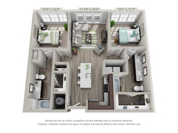 Charlie B2 Floor Plan at The Foundry, Indiana
