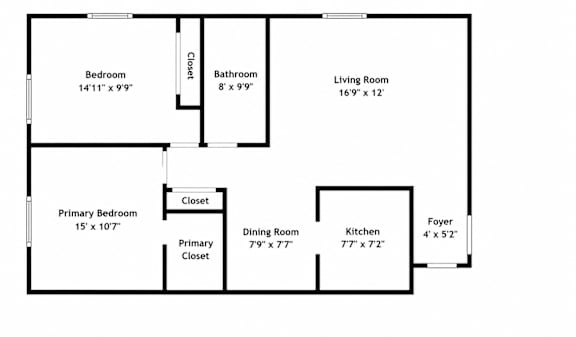 A black and white image of a floor plan for a house.