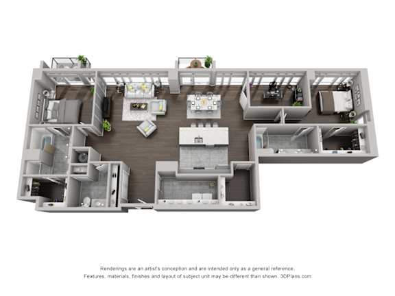 B4 Floor Plan at CityWay, Indianapolis