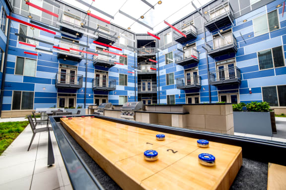 Outdoor Shuffle Board at The Congress at Library Square, Indianapolis, Indiana