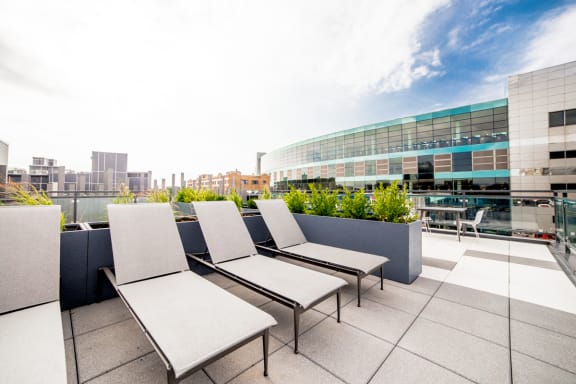 Rooftop Deck With Plenty Of Space To Lounge And Entertain at The Congress at Library Square, Indianapolis, Indiana