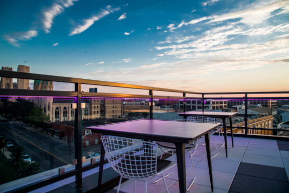Rooftop Seating Area at The Congress at Library Square, Indianapolis, IN, Indiana, 46204