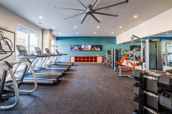 Fitness Center With Updated Equipment at The Congress at Library Square, Indianapolis, 46204