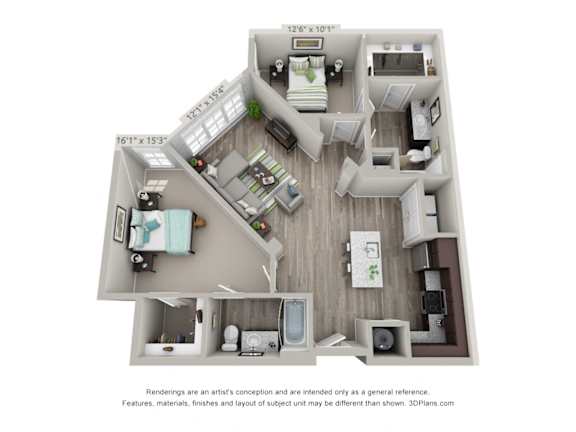 Cusato B3 Floor Plan at The Foundry, Indiana, 46617