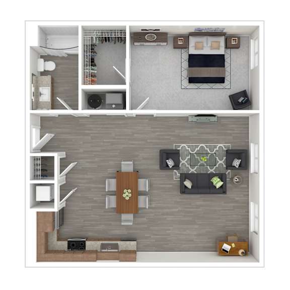 Robson Floor Plan at Gathyr Apartments, Indianapolis, Indiana