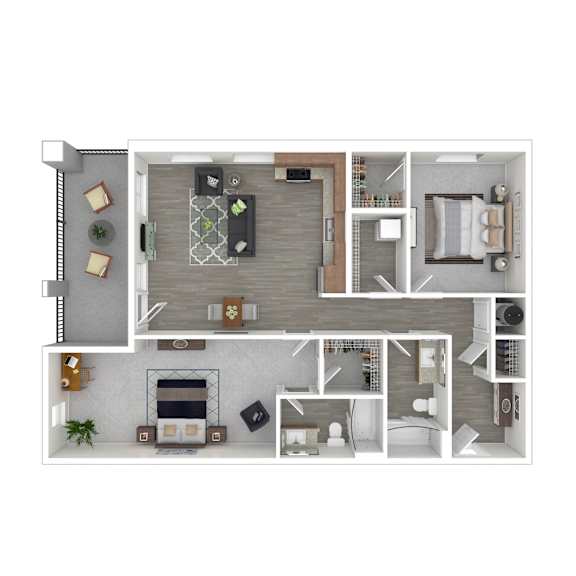 Sturm Floor Plan at Gathyr Apartments, Indiana, 46202