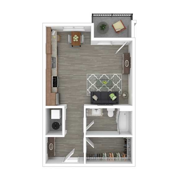 Bates Studio Floor Plan at Gathyr Apartments, Indiana