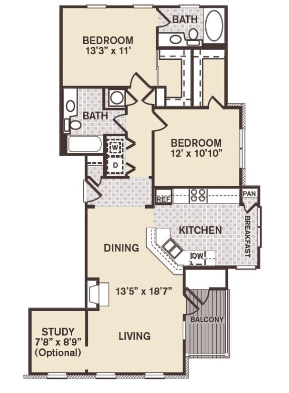 2 bed 2 bath Georgetown Floor Plan at Providence at Old Meridian, Indiana