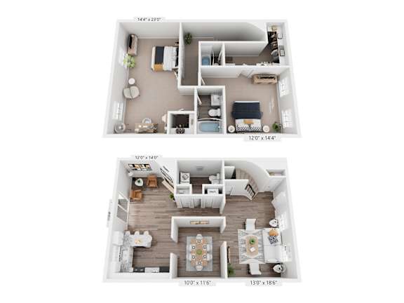 The Hammond Floorplan at Governor Square Apartments, Indiana