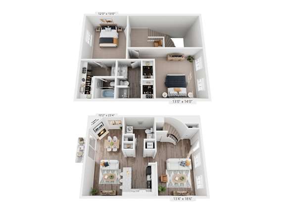 The Ralston Floorplan at Governor Square Apartments, Indiana, 46032