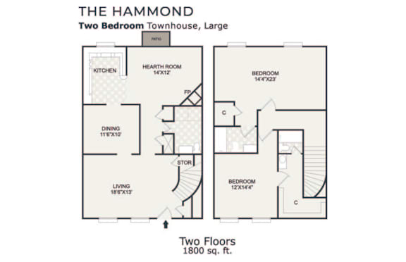 Two Bed Floorplan at Governor Square Apartments, Carmel, IN