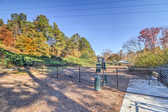 Outdoor dog park at Rosemont Vinings Ridge Apartments, Atlanta, Georgia