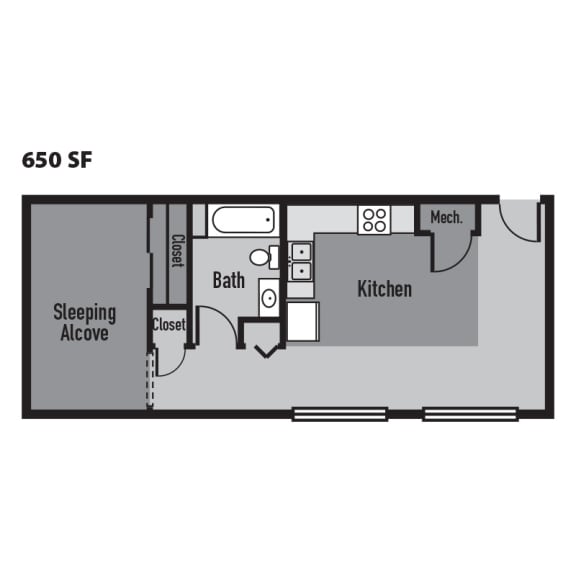 Studio B Floor Plan at Janus Lofts, Indianapolis, IN, 46225