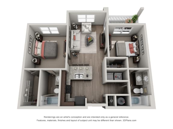 B1 Floor Plan at Mosaic at Levis Commons, Ohio, 43551