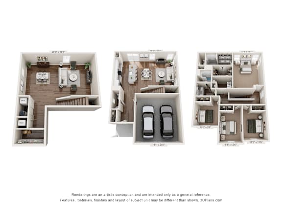 Haven plan at Mural Lewis Center – modern two-story layout ideal for families seeking rental homes in Lewis Center, OH.