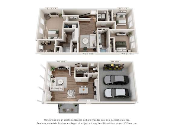 Veranda floor plan at Mural Lewis Center showcasing spacious living areas and contemporary finishes in Lewis Center, Ohio.