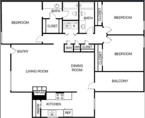 3 bed 2 bath at Landmark at Lyncrest Reserve Apartments, Nashville, TN, 37209