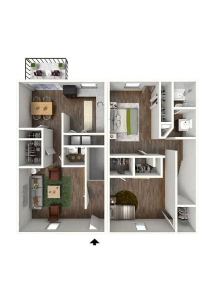 188 sq ft apartment floor plan at Elea Apartments in Marietta, GA