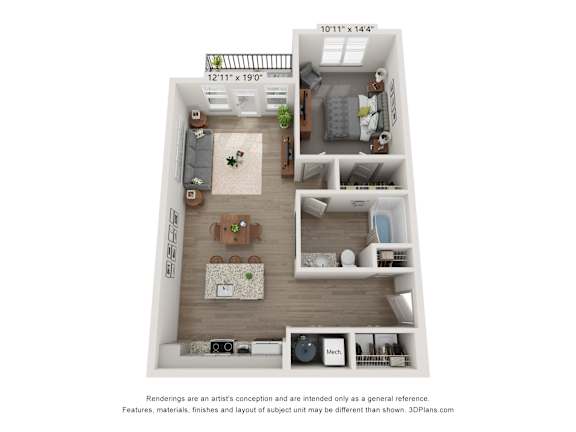 a 1 bedroom floor plan  villas at spring creek