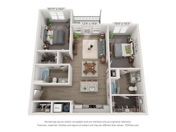 a 1 bedroom floor plan  woodland commons apartments
