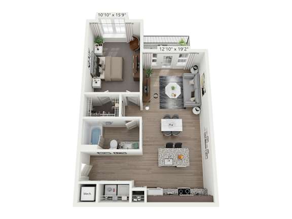 A1b_Linen Floor Plan at Plat 4 at Research Triangle, Durham, NC