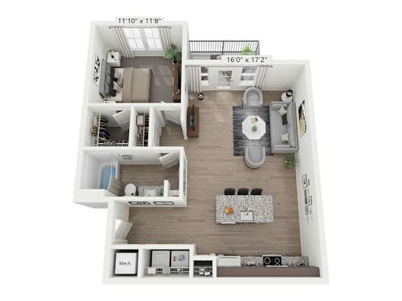A2a_Dorian Floor Plan at Plat 4 at Research Triangle, Durham