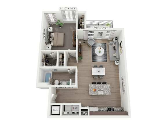 A2c_Aster Floor Plan  at Plat 4 at Research Triangle, Durham, 27703