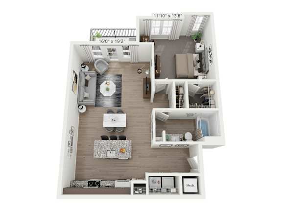A2d_Graphite Floor Plan at Plat 4 at Research Triangle, Durham, NC