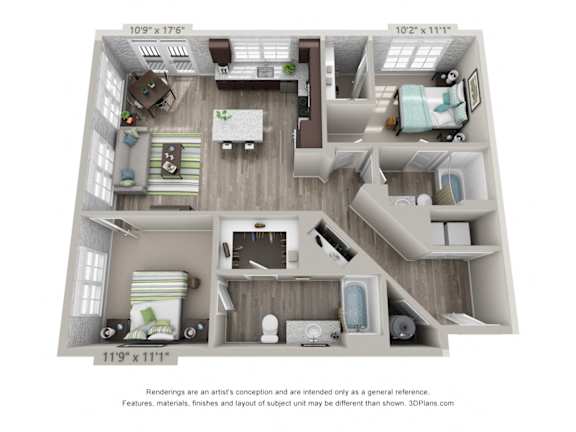 Robinson B4 Floor Plan at The Foundry, South Bend, IN 46617