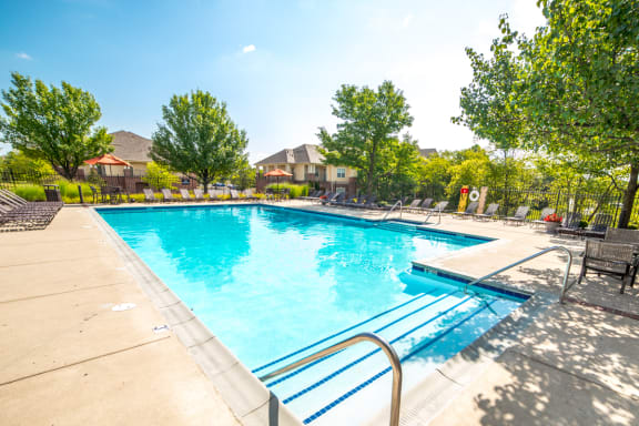 Spring mill pool view at The Village on Spring Mill, Indiana, 46032