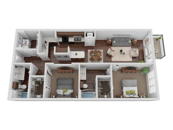 bedroom floor plan an in 3d