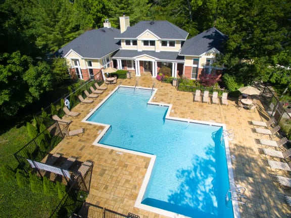 Pool Aerial View at Residence at White River, Indiana